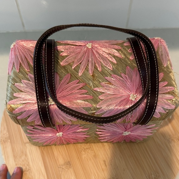 Kate Spade rare vintage Pink and Tan Woven Mini Bag - Picture 6 of 12